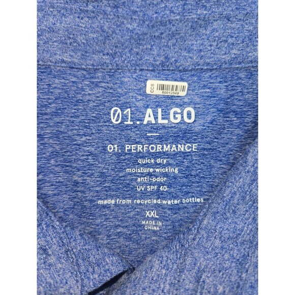 01.Algo Mens Quick Dry Polo XXL Blue - Incredibly Soft - Picture 5 of 6